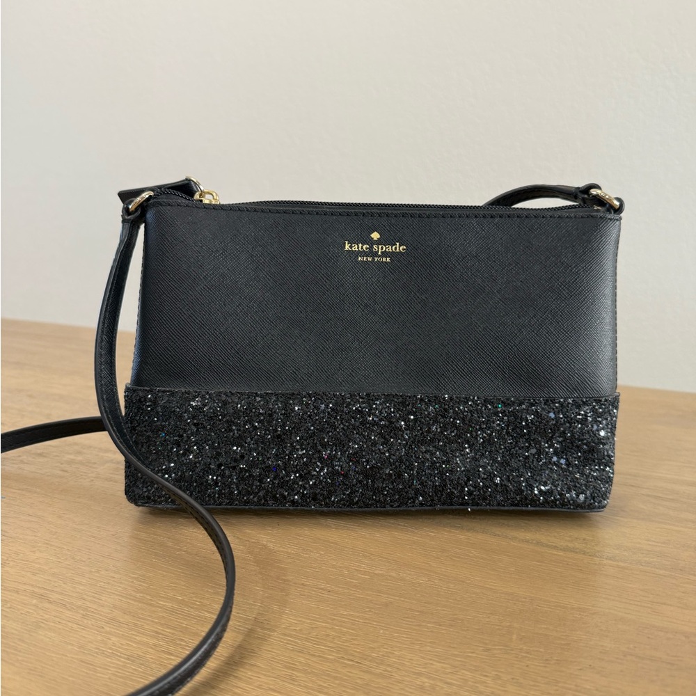 Kate Spade Black Sparkle Crossbody Bag